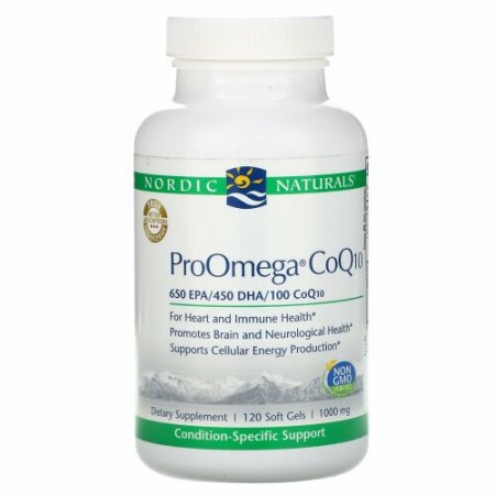 Nordic Naturals, ProOmega CoQ10、1,000 mg、120ソフトジェル