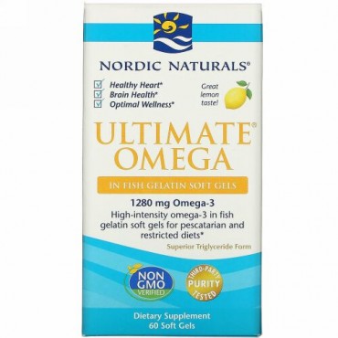 Nordic Naturals, アルティメットオメガ（究極のオメガ）、レモン、1000mg、ソフトゲル60粒