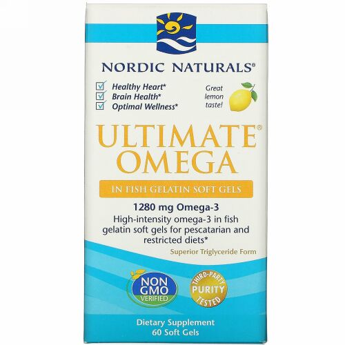 Nordic Naturals, アルティメットオメガ（究極のオメガ）、レモン、1000mg、ソフトゲル60粒