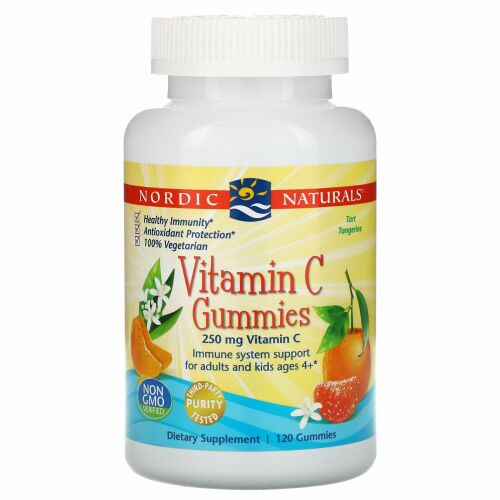 Nordic Naturals, ビタミンC グミ、 タンジェリン、 250 mg、 120粒