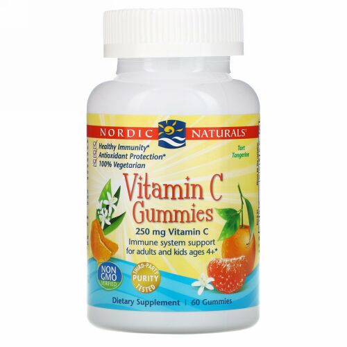 Nordic Naturals, ビタミンCグミ、酸味のあるタンジェリン、250 mg、グミ60粒