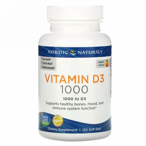 Nordic Naturals, Vitamin D3, Orange, 1,000 IU, 120 Count