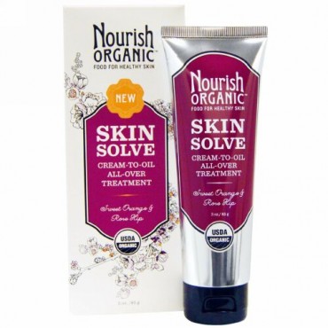 Nourish Organic, スキン ソルヴ、クリーム-トゥ-オイル オールオーバートリートメント、スイートオレンジ & ローズヒップ、3 oz (85 g) (Discontinued Item)