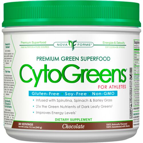 NovaForme, CytoGreens、アスリート用プレミアムグリーンスーパーフード、チョコレート、12.2 oz (345 g) (Discontinued Item)