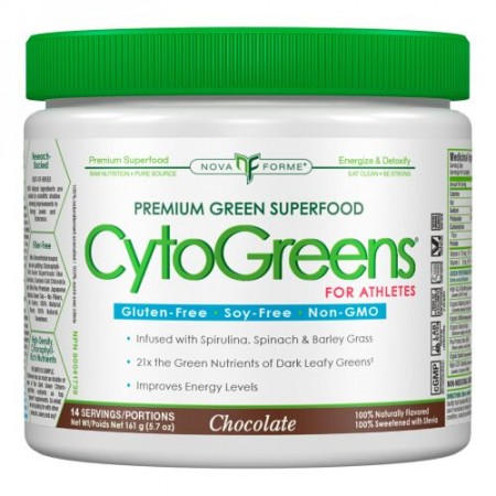 NovaForme, CytoGreens、アスリート用プレミアムグリーンスーパーフード、チョコレート、5.7 oz (161 g) (Discontinued Item)
