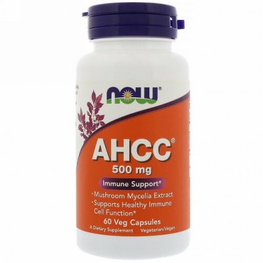 Now Foods, AHCC、500 mg、植物性カプセル60個 (Discontinued Item)