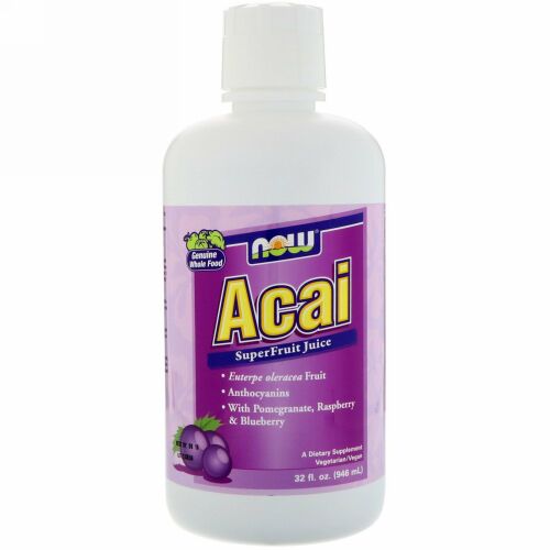 Now Foods, アサイー スーパーフルーツジュース, 32液量オンス（946 ml）