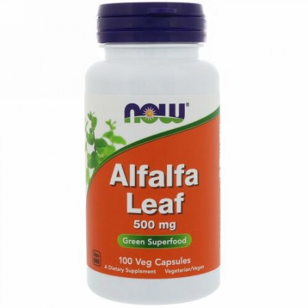 Now Foods, アルファルファリーフ、500 mg、植物性カプセル100粒 (Discontinued Item)