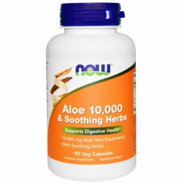 Now Foods, Aloe 10,000 & Soothing Herbs, 90 Veg Capsules (Discontinued Item)