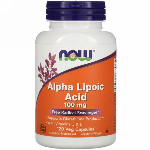 Now Foods, アルファリポ酸、100mg、植物性カプセル120個