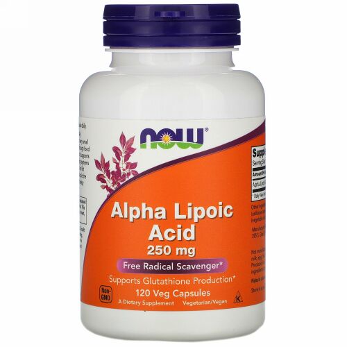 Now Foods, アルファリポ酸、250mg、植物性カプセル120個