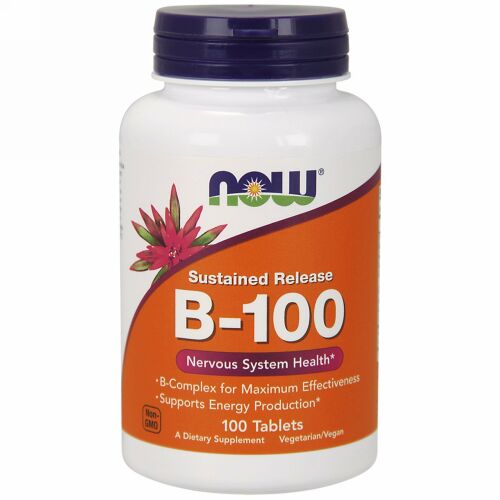 Now Foods, B-100、 持続放出型、 100錠