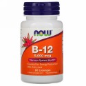Now Foods, B-12, 5000 mcg, 60 錠剤