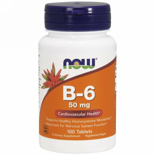 Now Foods, B-6、50 mg、100粒