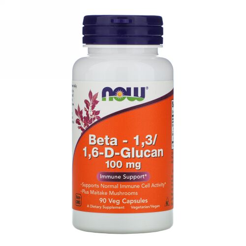 Now Foods, ベータ-1,3／1,6-D-グルカン、100mg、ベジカプセル90粒