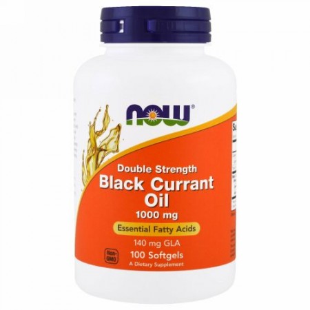 Now Foods, ブラックカラントオイル, 強さ2倍, 1000 mg, ソフトジェル 100粒