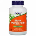 Now Foods, 黒クルミ外皮、500mg、植物性カプセル100粒
