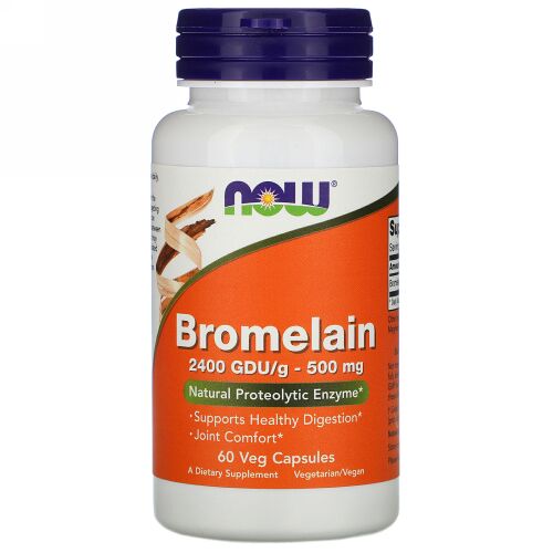 Now Foods, ブロメライン、500 mg、植物性カプセル 60粒