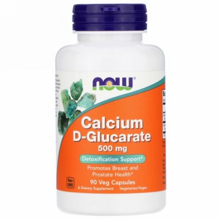 Now Foods, カルシウムDグルカ酸、500mg、ベジカプセル90粒