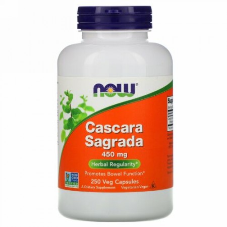 Now Foods, カスカラサグラダ、450mg、植物性カプセル250粒