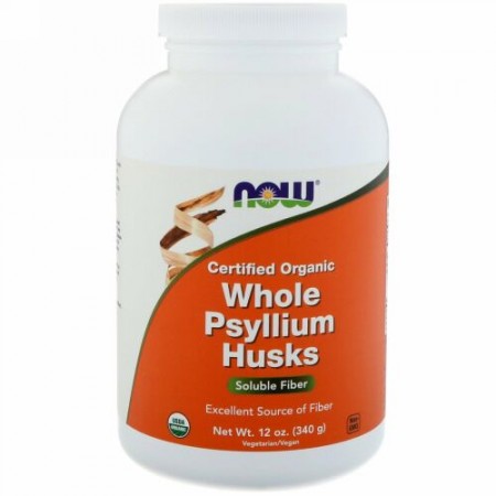 Now Foods, 認定オーガニック全サイリウムハスク、12オンス（340g）