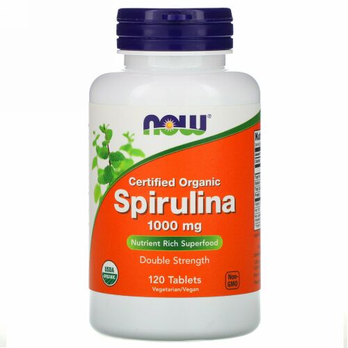 Now Foods, 認証オーガニック, スピルリナ, 1,000 mg, 120 タブレット