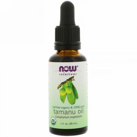 Now Foods, 認定オーガニック＆100％ピュア、タマヌオイル、1 fl oz (30 ml)