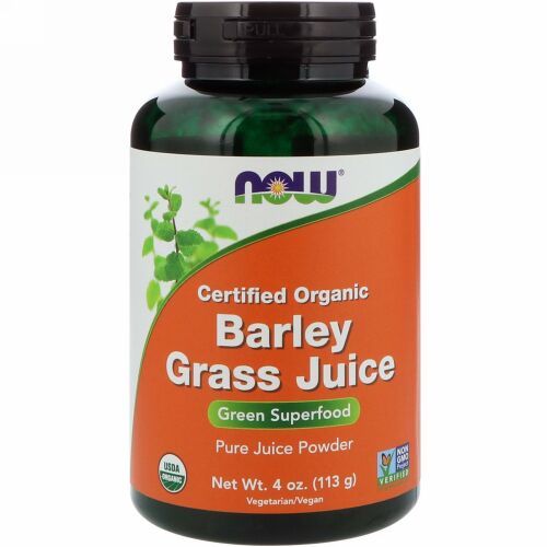 Now Foods, 認定オーガニック・オオムギ草ジュース、4オンス (113 g)
