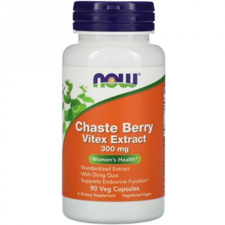 Now Foods, チェストベリー・ヴィテックス・エキス、300mg、90植物カプセル