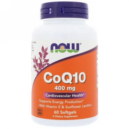 Now Foods, コエンザイムQ10、400 mg、60ソフトゲル