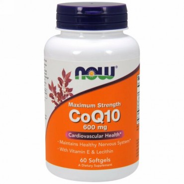 Now Foods, CoQ10、600 mg、ソフトジェル60粒