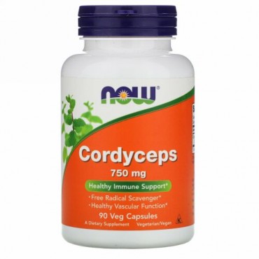 Now Foods, 冬虫夏草、750mg、ベジカプセル90粒
