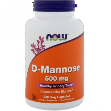 Now Foods, D-マンノース、500mg、240ベジカプセル