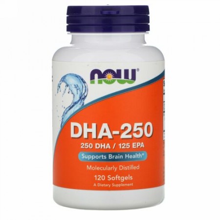 Now Foods, DHA-250、ソフトジェル120粒