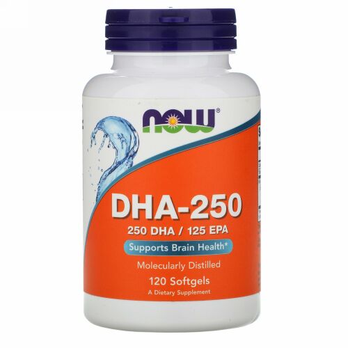 Now Foods, DHA-250、ソフトジェル120粒