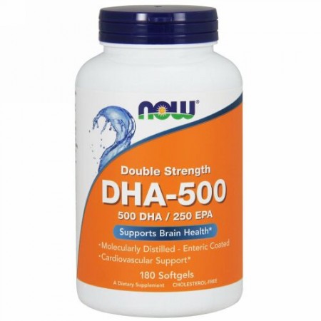 Now Foods, DHA-500/EPA-250、ダブル強度、180ソフトジェル