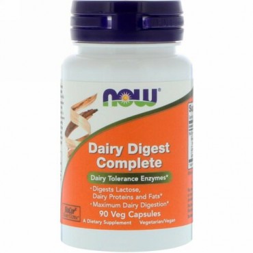 Now Foods, 乳製品消化コンプリート、植物性カプセル90個
