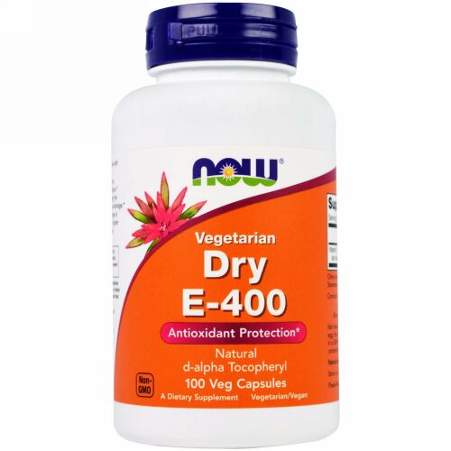 Now Foods, ドライE-400、植物性、ベジカプセル100粒