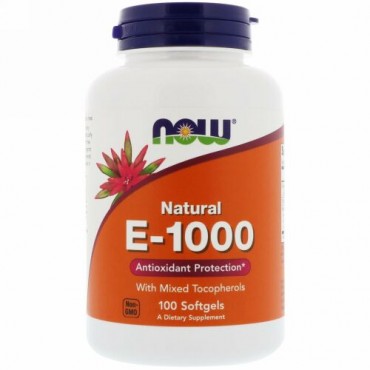 Now Foods, E-1000、ソフトジェル100 錠