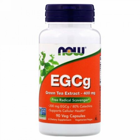 Now Foods, EGCg、緑茶エキス、400mg、植物性カプセル 90粒