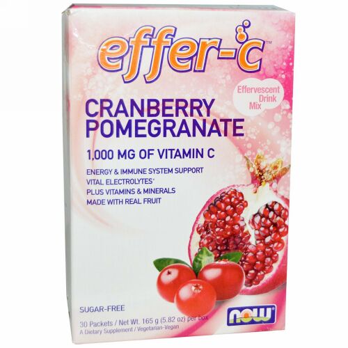 Now Foods, エファーC、クランベリーポメグラネート、30パケット、各5.5 g (Discontinued Item)