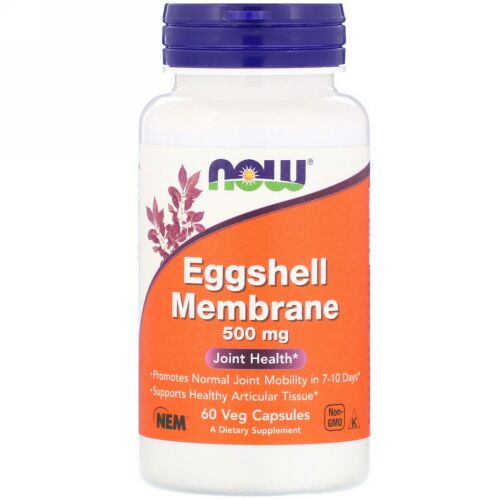 Now Foods, 卵殻膜、500mg、植物性カプセル60粒