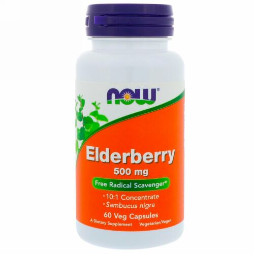 Now Foods, エルダーベリー、500 mg、60ベジカプセル