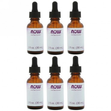 Now Foods, 空ボトル1 fl ozアンバーグラスボトル＋スポイト、6個入りケース