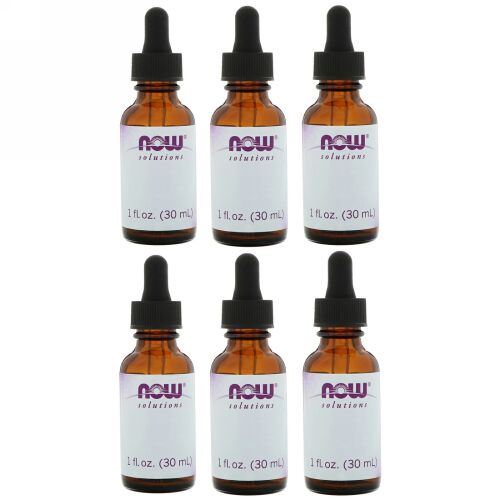 Now Foods, 空ボトル1 fl ozアンバーグラスボトル＋スポイト、6個入りケース