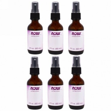 Now Foods, 空の2液量オンスのこはく色のガラス瓶 + スプレー蓋、6個