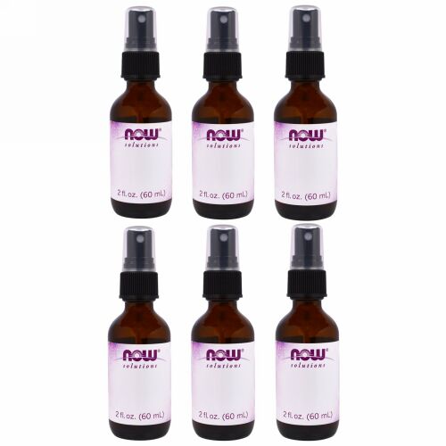Now Foods, 空の2液量オンスのこはく色のガラス瓶 + スプレー蓋、6個