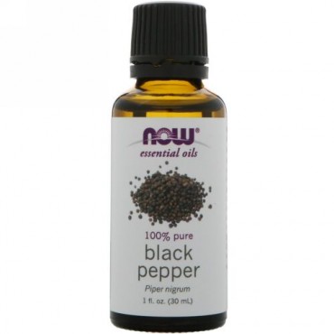 Now Foods, エッセンシャルオイル、ブラックペッパーオイル、30 ml（1 fl oz）