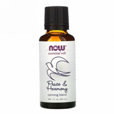 Now Foods, エッセンシャルオイル、カーミングブレンド、ピースアンドハーモニー、1 fl oz (30 ml)