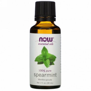 Now Foods, エッセンシャルオイル、 スペアミント、 1液状オンス (30 ml)